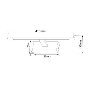 Zuma Line - LED Peeglivalgustus vannituppa LED/12W/230V 41 cm IP44 must