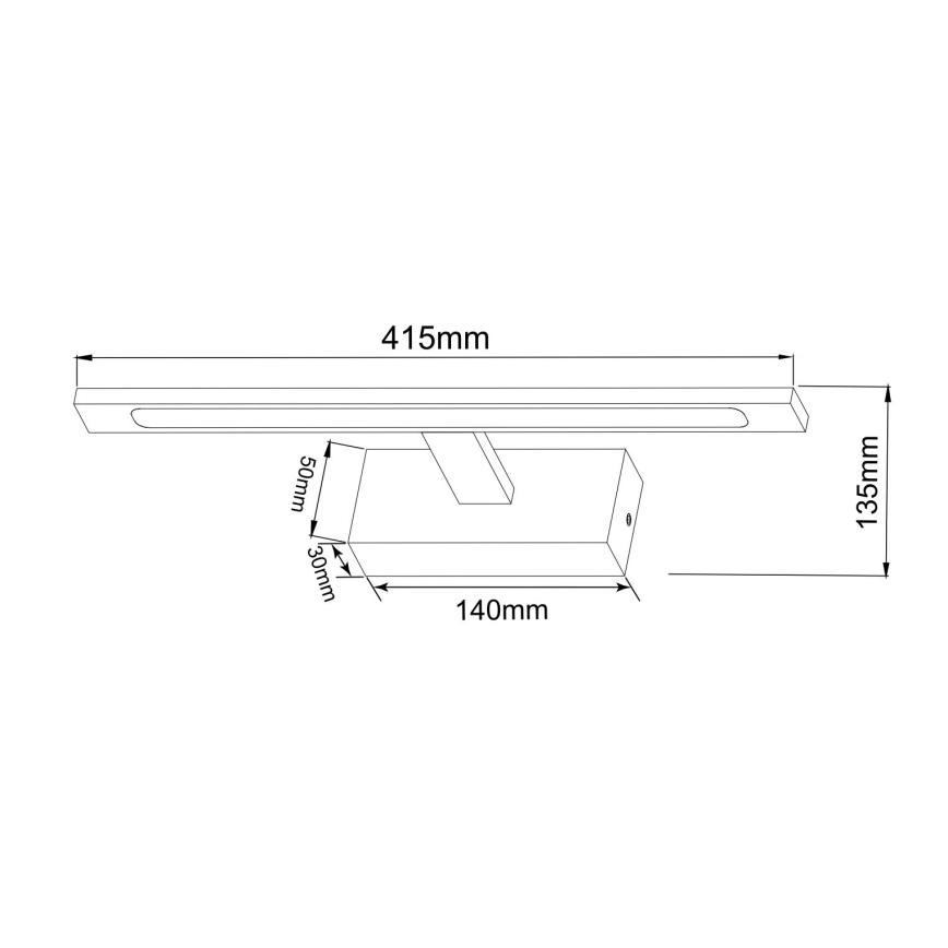 Zuma Line - LED Peeglivalgustus vannituppa LED/12W/230V 41 cm IP44 must