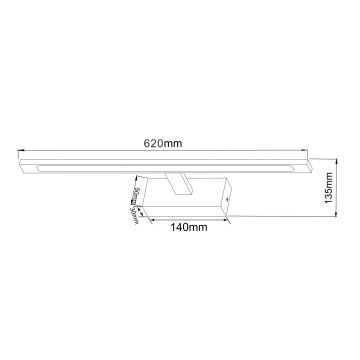 Zuma Line - LED Peeglivalgustus vannituppa LED/20W/230V 62 cm IP44 kuldne